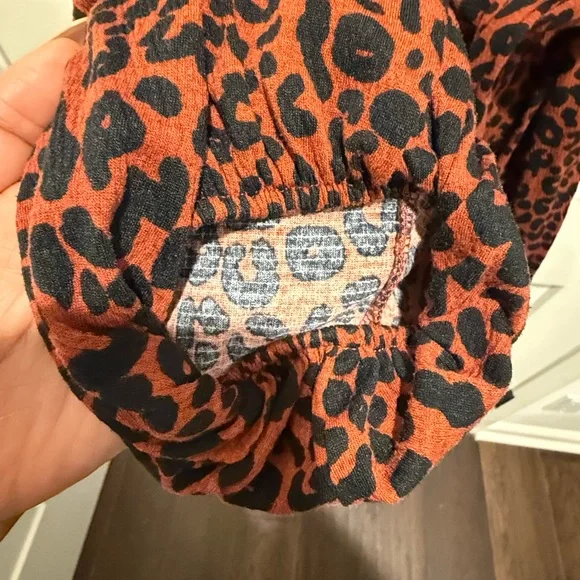 Ava & Viv Burnt Orange Leopard Long Sleeve Dress - Picture 5 of 6